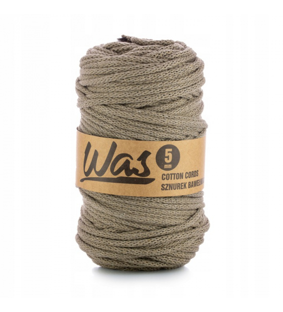 Bavlnená šnúra 5 mm, 100 m, tmavo- béžová 330