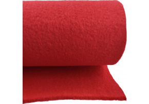 Technický filc 4 mm, farba červená, metráž 100 cm  