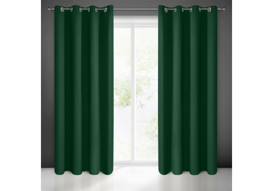 Zatemňovací Závěs s průchodkami ZELENÁ 135X250 cm