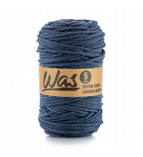 Bavlnená šnúra 5 mm, 100 m, farba denim 300