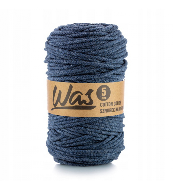 Bavlnená šnúra 5 mm, 100 m, farba denim 300