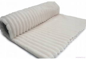 Dekoračná látka Minky prúžky farba ecru Dekoračná látka Minky prúžky farba ecru