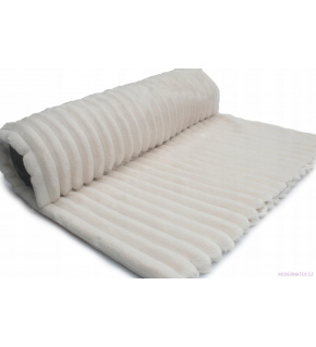 Dekoračná látka Minky prúžky farba ecru 