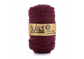 Bavlnená šnúra 5 mm, 100 m, farba burgundová 180 Bavlnená šnúra 5 mm, 100 m, farba burgundová 180