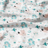 Bavlnená látka vzor veselé tyrkysové zvieratká na bielom podklade, metráž 160 cm        
