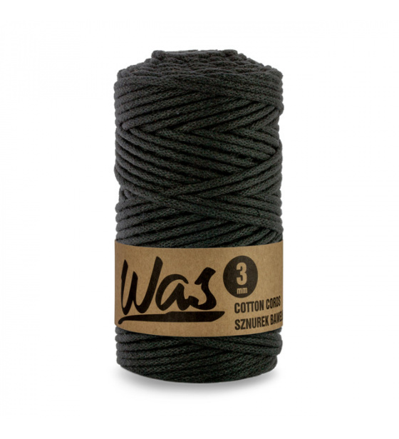 Bavlněná šňůra 3mm, 100m, ČERNÁ