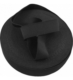 Plochá odevná guma, šírka 40 mm, farba čierna, balenie 25 m 