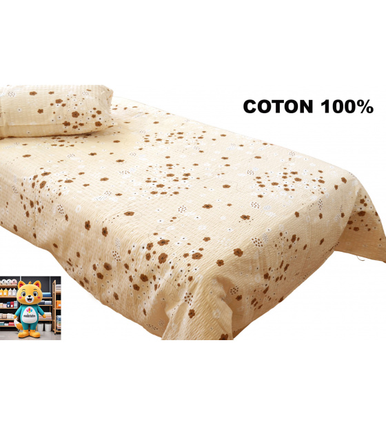 Krepové povlečení na zip, barva Béžová, 140x200 cm  