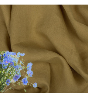 Ľanová prírodná látka Júlia farba horčicová 154 gr/m2 8342