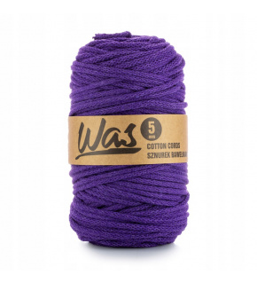 Bavlnená šnúra 5 mm, 100 m, farba fialová 140