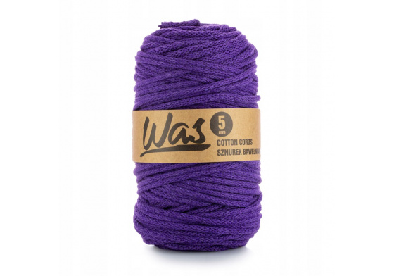 Bavlnená šnúra 5 mm, 100 m, farba fialová 140