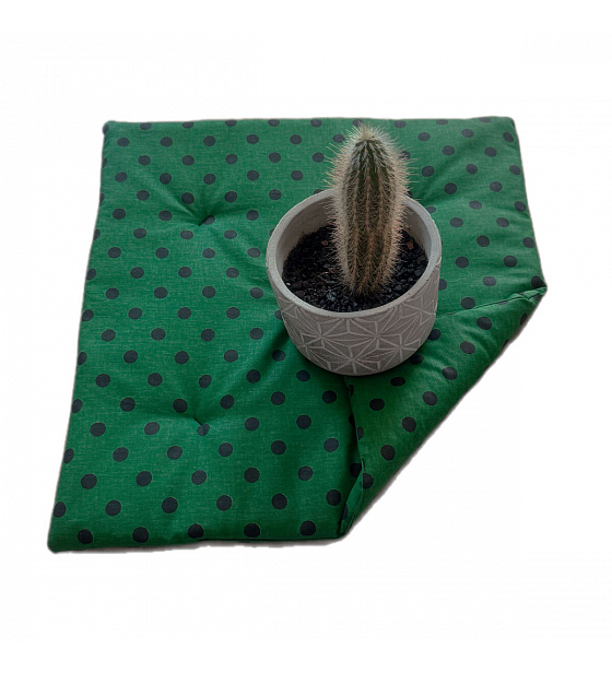 Sedák 40x40x2cm Bodka Čierna na Zelenom 
