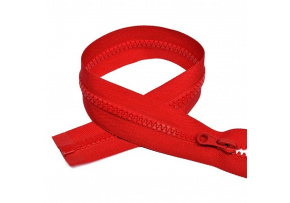 Zips červený kosticový deliteľný 5 mm, dĺžka 65 cm
