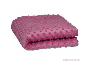 Látka Minky 380 mikroplyš vzor bodky, farba sv. fuchsiová Látka Minky 380 mikroplyš vzor bodky, farba sv. fuchsiová