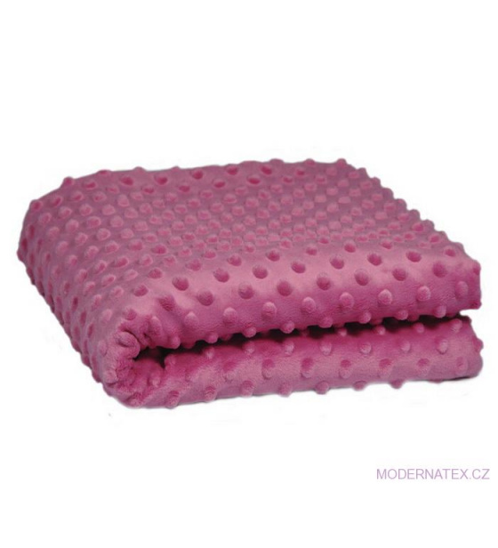 Minky 380 látky mikroplyš puntíky barva sv. fuchsia