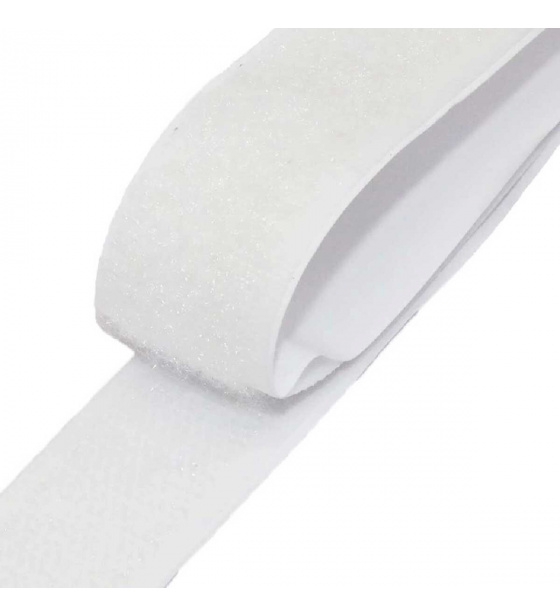 Pásik na suchý zips s lepidlom, farba Biela dlžka 25 cm, šírka 100 mm