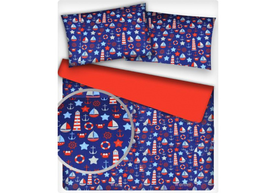 Dětské bavlněná látka metráž vzor Baltíka modré