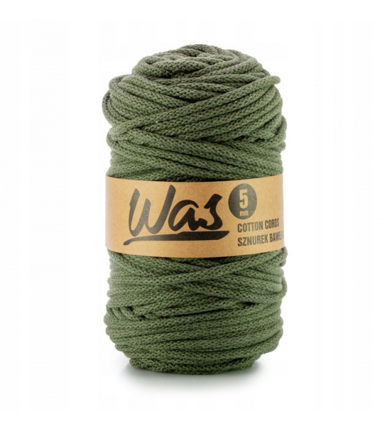 Bavlnená šnúra 5 mm, 100 m, farba khaki 250