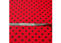 Bavlnená látka, vzor Černá Bodka na Červenom podklade 10 mm, metráž 160 cm