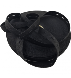 Guma dierkovaná, šírka 20 mm, farba čierna, balenie 25 m