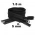 Zips špirálový, farba čierna 5 mm, dĺžka 150 cm