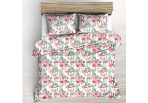 Bavlnené látky vzor Kvety na bielom, metráž 160 cm