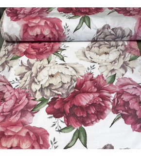 Bavlnené látky vzor Kvietky na Bielom, metráž 160 cm