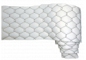 Ekokoža GEO farba biela prešívaná Černou niťou, metráž 145 cm