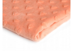 Minky srdiečka farba lososová 44 Minky srdiečka farba lososová 44