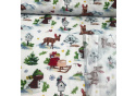 Vianočný bavlnenej látky vzor Vianoce na Bielom, metráž 160 cm