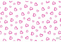 Bavlnená látka, vzor srdiečka Růžové , farba biela, metráž 160 cm