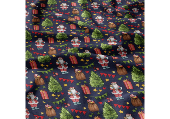 Vianočný vzor bavlnenej látky Vianočné Motív na Granátovom, metráž 160 cm