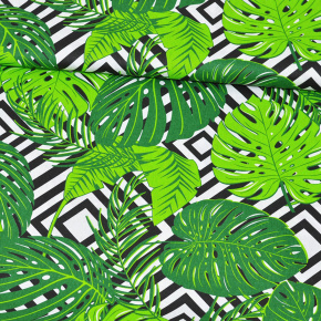 Bavlnená látka 481, vzor zelené listy, metráž 160 cm     