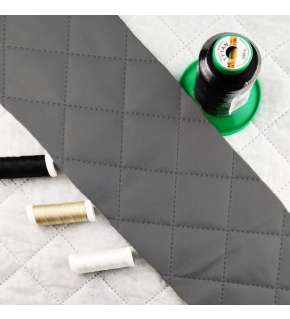 Ekokoža prešívaná ultrazvukom, farba grafitová, metráž 145 cm 