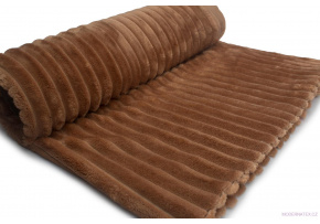 Dekoračná látka Minky prúžky farba toffi Dekoračná látka Minky prúžky farba toffi