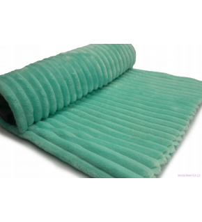 Dekoračná látka Minky prúžky farba mentolová  