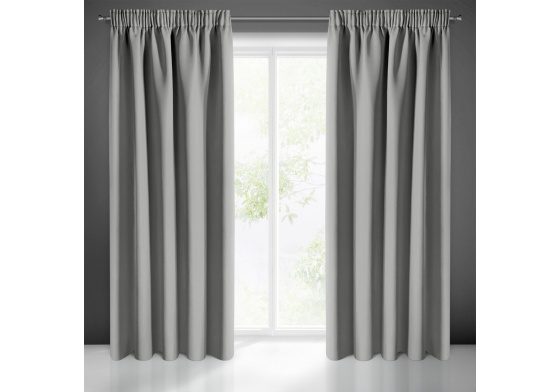 Zatemňovací závěs s řasící páskou ŠEDÁ 135X270 cm