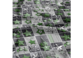 Vianočný vzor bavlnenej látky Viianoce 47, zelená farba, metráž 160 cm Vianočný vzor bavlnenej látky Viianoce 47, zelená farba, metráž 160 cm