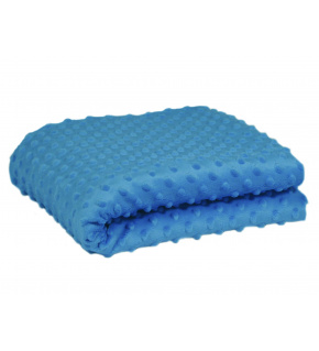 Látka Minky 380 mikroplyš vzor bodky, farba tyrkysová