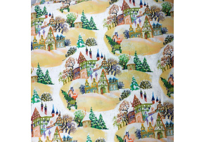 Vianočný vzor bavlnenej látky Vianoce 20 na bielom, metráž 160 cm Vianočný vzor bavlnenej látky Vianoce 20 na bielom, metráž 160 cm