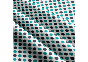 Detská bavlnená látka vzor modrá a tyrkysová bodka 22 mm, metráž 160 cm Detská bavlnená látka vzor modrá a tyrkysová bodka 22 mm, metráž 160 cm