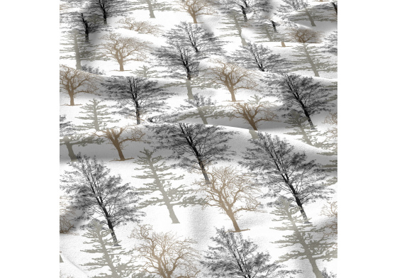 Bavlněná látka Stromy na Bílém