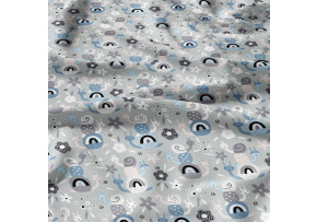 Bavlnená látka vzor Slimáky šedé na šedom podklade, metráž 160 cm  