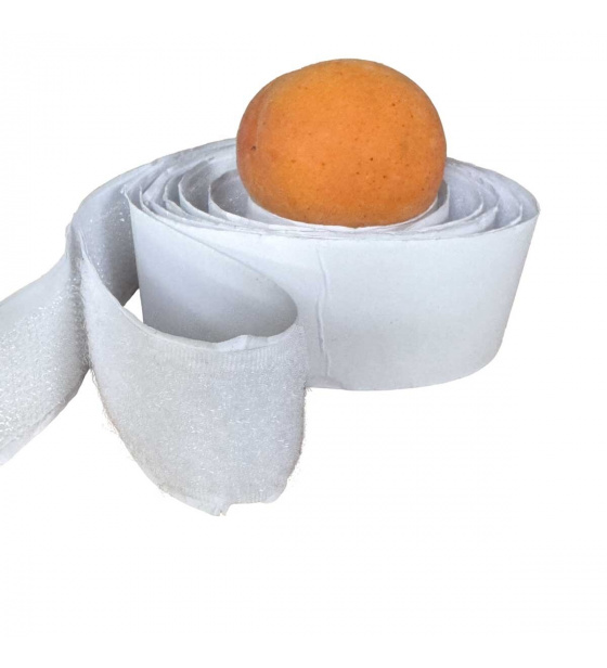 Pásik na suchý zips s lepidlom, farba Biela 50 cm, šírka 25 mm