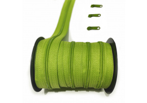 Zips špirálový, farba zelená 5 mm, metráž Zips špirálový, farba zelená 5 mm, metráž