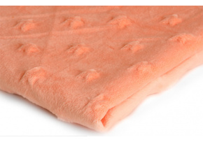 Látka Minky mikroplyš hviezdy, farba lososová 44 Látka Minky mikroplyš hviezdy, farba lososová 44