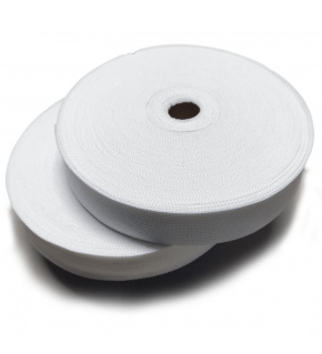 Lemovací prúžok polyestrový 40 mm farba biela 