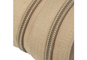 Zips špirálový, farba béžová 8 mm, metráž