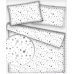 Bavlnená látka, vzor šedé hviezdy na bielom podklade, metráž 160 cm