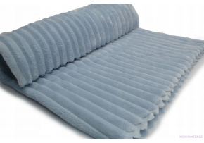 Dekoračná látka Minky prúžky farba sv. modrá  